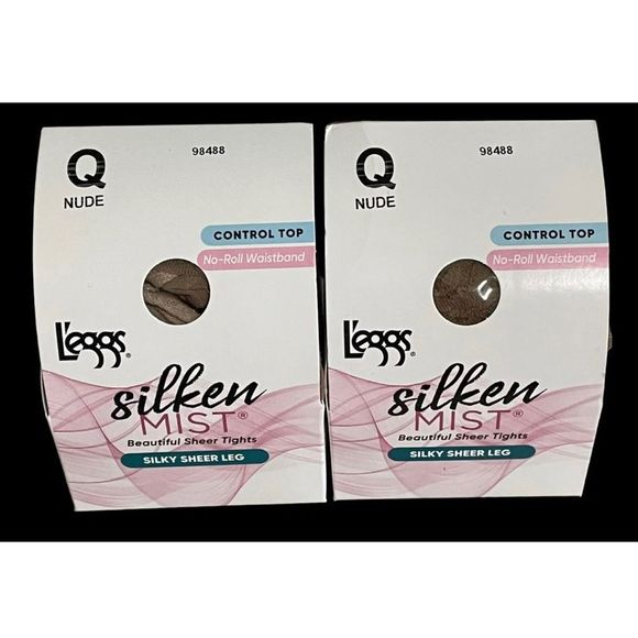 Leggs Womens Silken Mist Control Top Pantyhose/No Roll/Nude/Queen/#98488/NIB - Picture 1 of 4